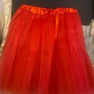 Vibrant Red Tulle Skirt